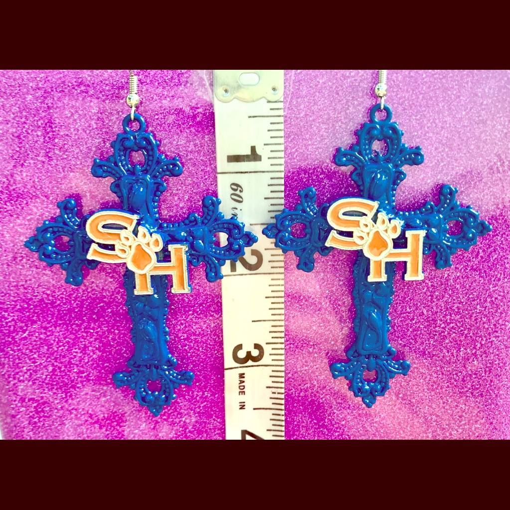 Sam Houston State University Blue Cross Earrings